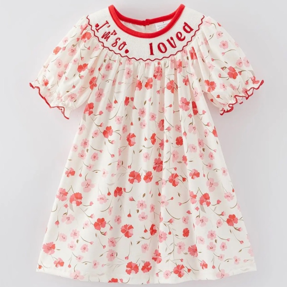 New Smocked Floral Dress  2 3 4